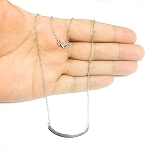Amazon.com: Sterling Silver Curve Bar Necklace, 18